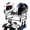 YTYLSJ Motorcycle Helmet Rack Metal Wood Detachable-0