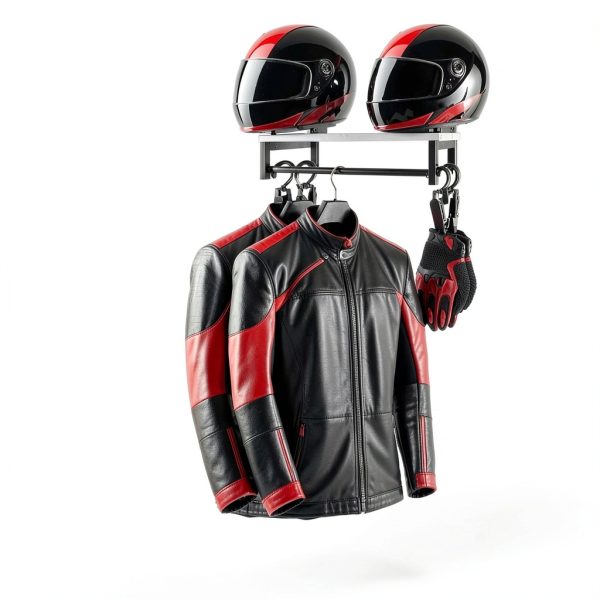 YTYLSJ Motorcycle Helmet Rack Metal Wood Detachable-7