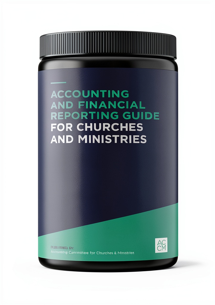 Accountant reviewing the Financial Auditing Guide on a tablet in a church office