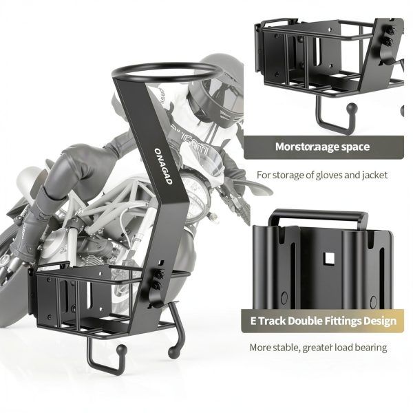 ONAGAD E Track Helmet Rack Black Steel Mount Model US-047 Duty-2