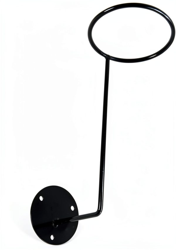 TIHOOD Black Wall Mount Helmet Holder 3 Hooks Minimalist Iron Rack-4