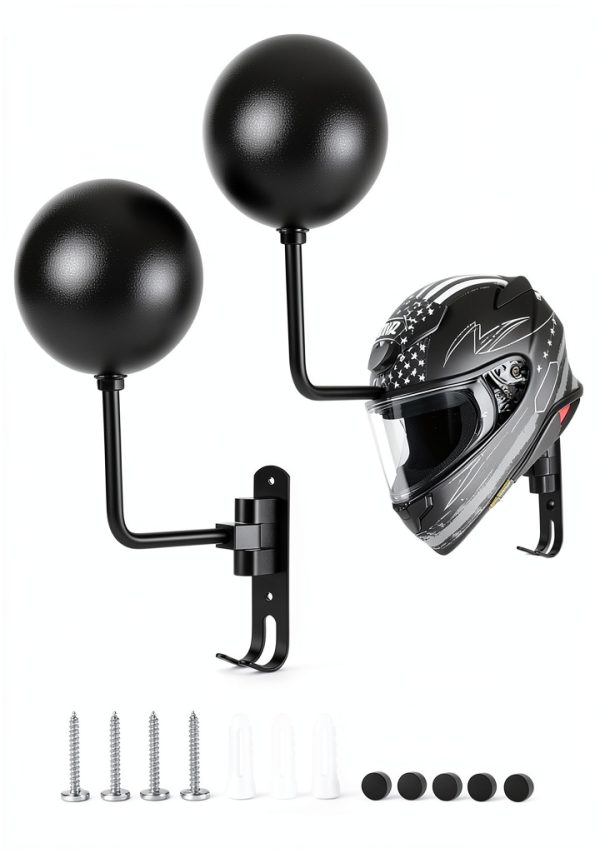 PAHTTO Motorcycle Helmet Wall Mount 2-Pack Aluminum Bracket 180°-0