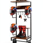 Motorcycle Helmet Rack NANXITU MTTKJ-01 Wall‑Mount Heavy‑Duty Ironwood-0