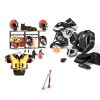 Motorcycle Helmet Rack HOOBRO Wall-Mount Iron Wood Storage 31.7" L-5
