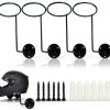TIHOOD Black Wall Mount Helmet Holder 3 Hooks Minimalist Iron Rack-0