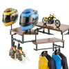 BORISI Helmet Wall Mount 4-in-1 Metal Wood Retro Black-3