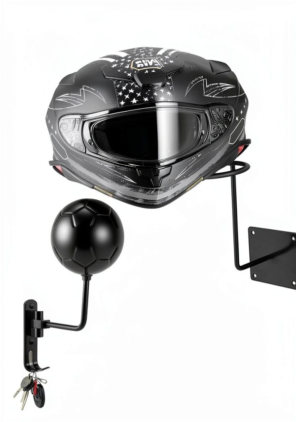 PAHTTO Motorcycle Helmet Wall Mount 2-Pack Aluminum Bracket 180°-7