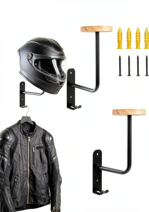 Helmet Wall Mount Tongyuyan Metal Heavy-Duty 2-Pack Black Classic-0