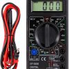 DT-830B Multifunctional Digital Ohm Tester with Large Screen Display for Laboratories and Factories, Insulated and Nonslip Test Leads (DT-830B Black)-0