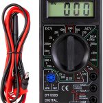 DT-830B Multifunctional Digital Ohm Tester with Large Screen Display for Laboratories and Factories, Insulated and Nonslip Test Leads (DT-830B Black)-0