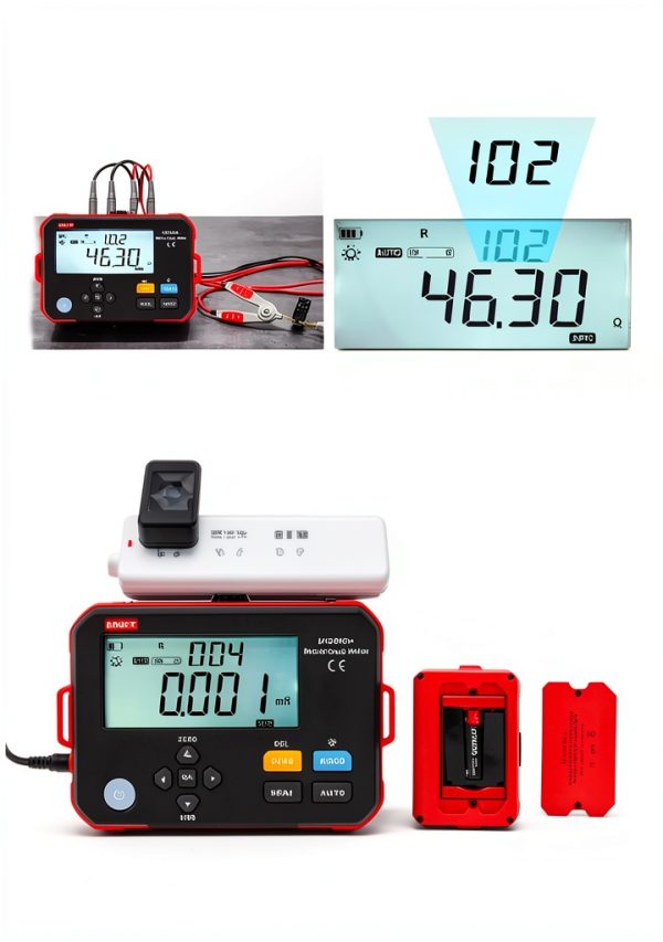 Histek UT620C Plus Micro Ohm Meter 0.001mΩ～300.0KΩ Auto & Manual Range Megohmmeter Tester Tool Data Storage-2