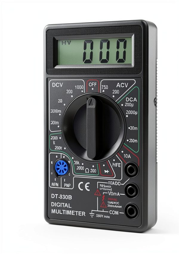 DT-830B Multifunctional Digital Ohm Tester with Large Screen Display for Laboratories and Factories, Insulated and Nonslip Test Leads (DT-830B Black)-1