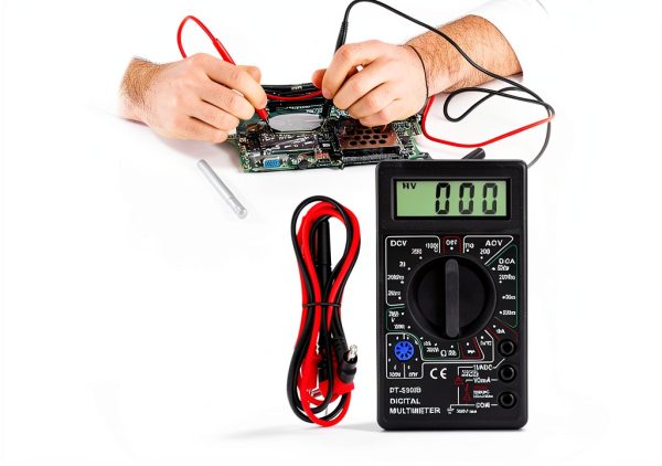 DT-830B Multifunctional Digital Ohm Tester with Large Screen Display for Laboratories and Factories, Insulated and Nonslip Test Leads (DT-830B Black)-3