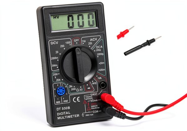 DT-830B Multifunctional Digital Ohm Tester with Large Screen Display for Laboratories and Factories, Insulated and Nonslip Test Leads (DT-830B Black)-4