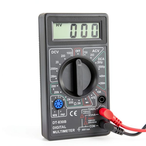 DT-830B Multifunctional Digital Ohm Tester with Large Screen Display for Laboratories and Factories, Insulated and Nonslip Test Leads (DT-830B Black)-2